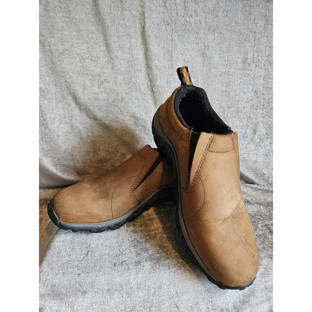 Merrell Mens Brown Leather Slip-On Casual Shoes Round Toe US 9 EU 43 J60831